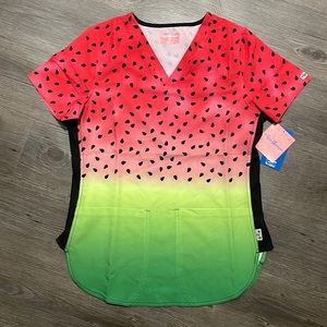 Watermelon Scrub Top Xs